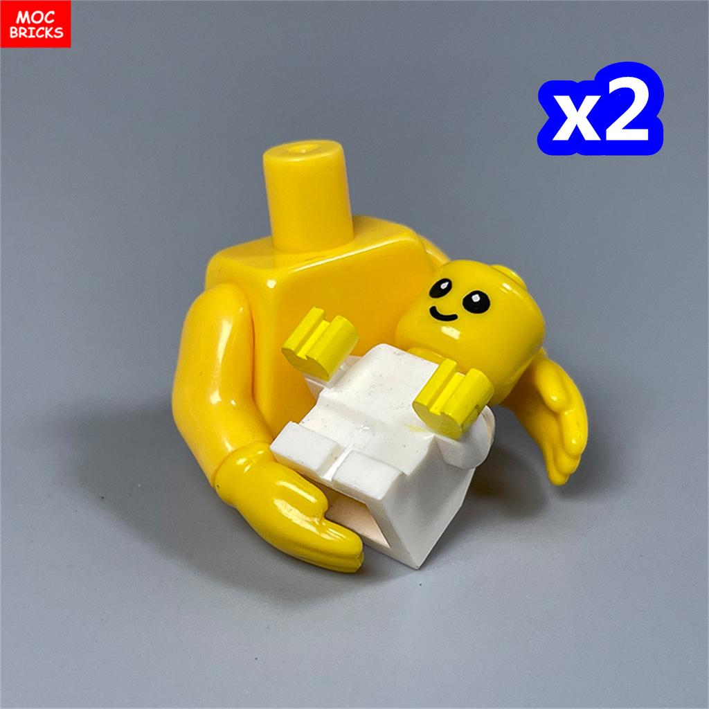 MOC Blocks Yellow Hands Arms Hold Infant Infant 4CM Figure Body Wear Accessories Assembled Construction Bricks Toy Children Plastic Material Doll