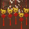 2026 Year of The Horse Pendant Chinese New Year Feng Shui Zodiac Horse Charm with Tassel for Spring Festival Car Rearview Mirror Home Decor