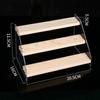 Acrylic Wooden Display Stand Shelf Glasses Cosmetic Doll Ladder Riser Stand