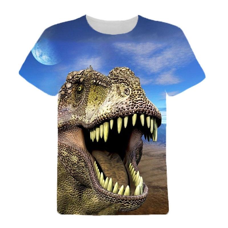 Kids Boys T shirt Tee Animal Dinosaur Short Sleeve Crewneck Children Top Casual 3D Print Cool Daily Summer Wine 3-12 Years
