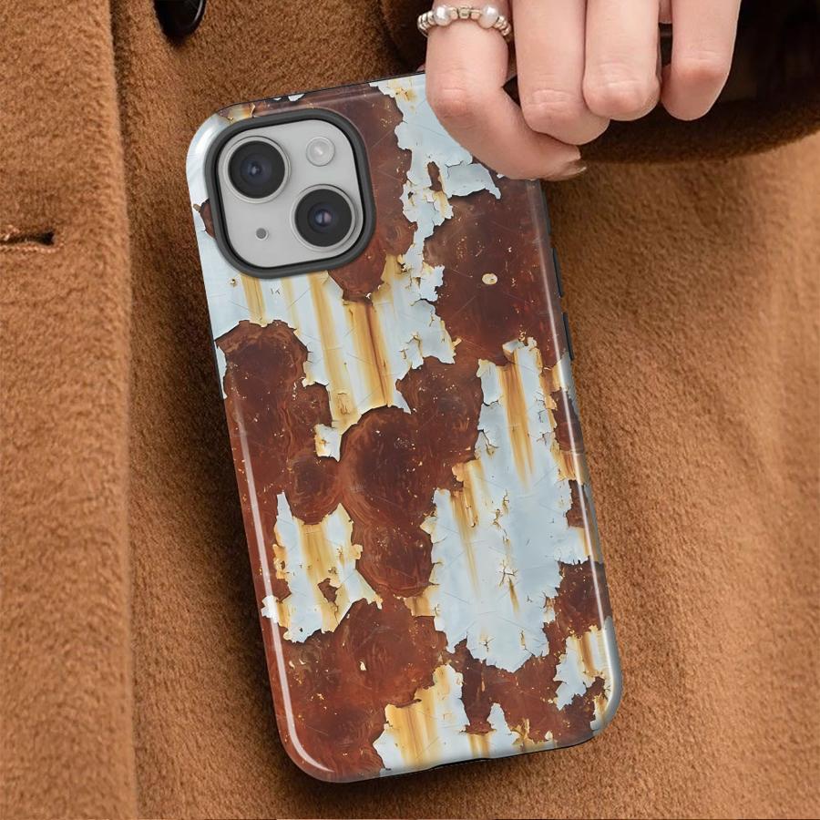 Retro Rust Design Phone Case for Apple iPhone 17 Pro Max Air 11 16 14 15 Plus XS XR 13 16e 12 Soft Cover Capa