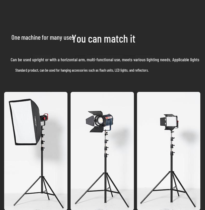 Ambitful 4m Heavy Duty Studio Light Stand with 1/4 and 3/8" Mounts