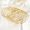 Gold Plated Multi-Layer Hammered Bangle Set, Thin Stackable Gold Bangles for Women