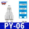 Pneumatic Nylon Air Hose Quick Connect Fittings: PU Straight, PY 5-Way, Cross 4-Way, PZA 3-Way, PE Connector with White/Blue Cap