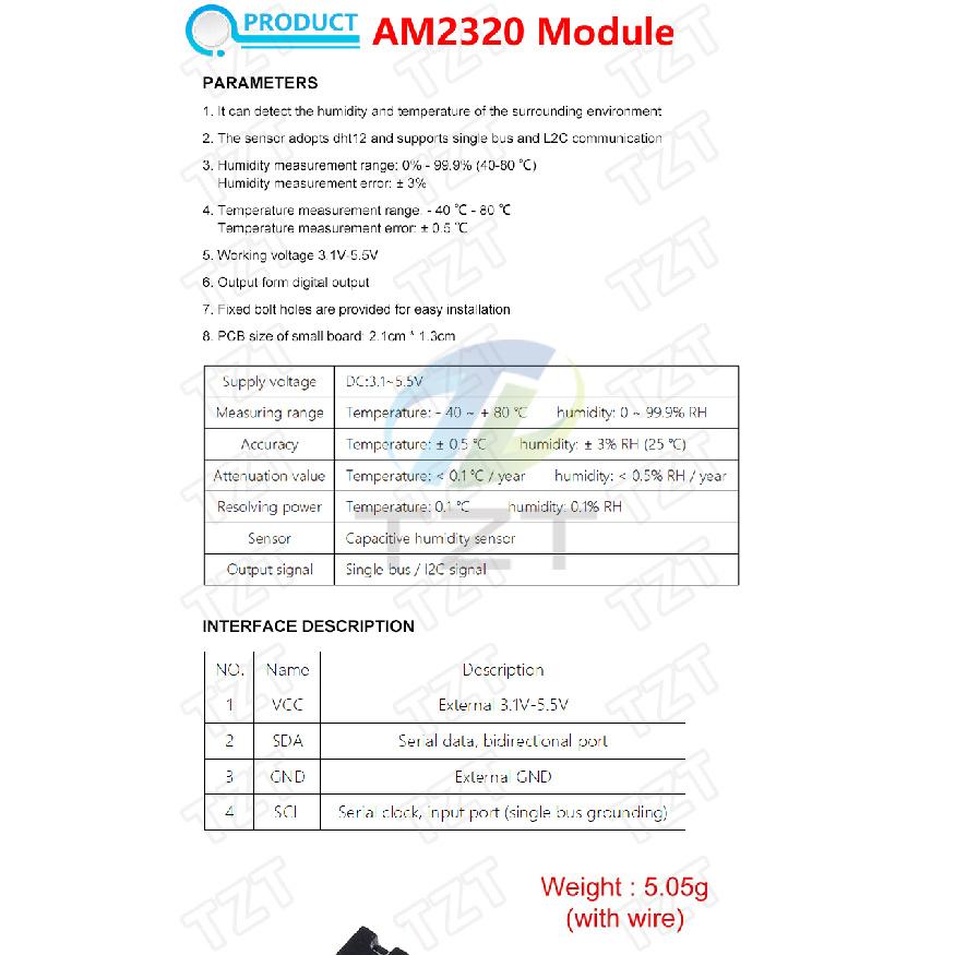 Digital Temperature and Humidity Sensors TZT DHT11 DHT22 AM2302 AM2301 AM2320 MW33 Sensor And Module For Arduino electronic DIY Replacement Sensors2