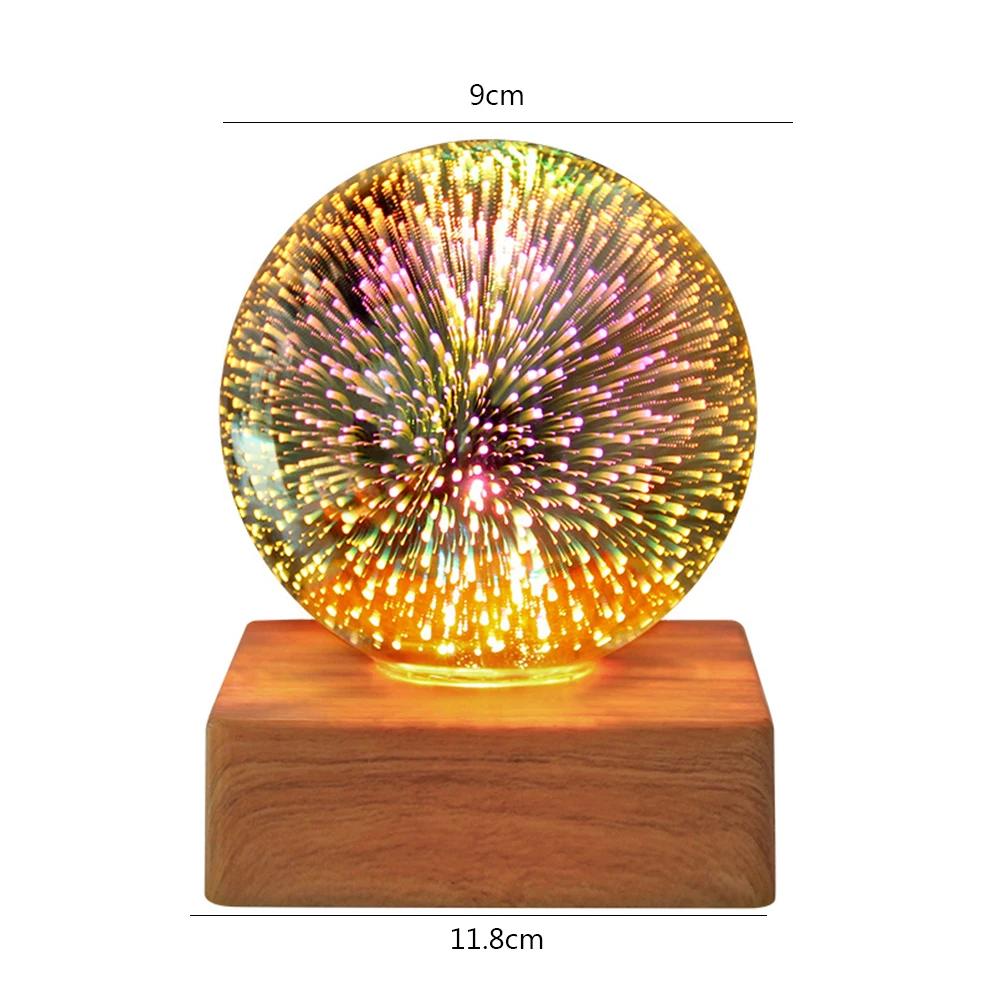 Artificii LED Lumină de masă Plug-in USB Minge de cristal 3D Lămpi decorative Ornamente de iluminat Cadouri Decor de petrecere pentru nuntă Zi de naștere