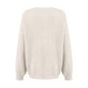 Women's Fashionable Loose Fitting Solid Color Medium Length Knitted Sweater Cardigan Jacket