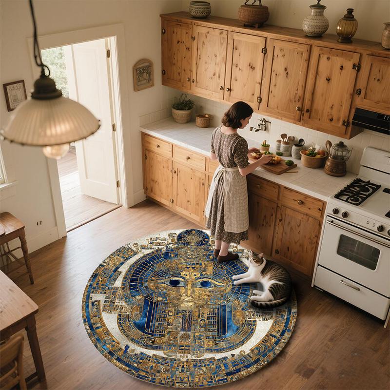 Viking Bear  Round Area Rug,Carpet Rug for Living Room Bedroom Sofa Playroom Decor,Non-slip Floor Mat