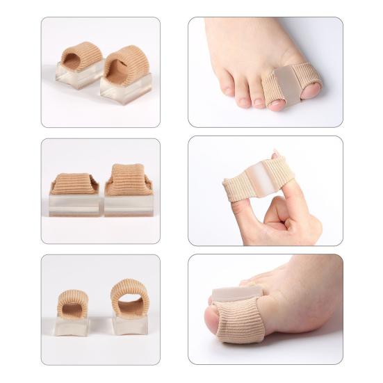 2Pcs Toe Separator Silicone Soft Gel Pedicure Tool for Toe Valgus Overlapping Correction Breathable Elastic Toe Spacer Skin-friendly Foot Care