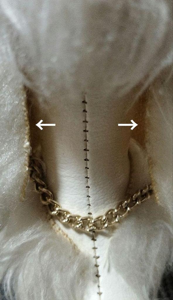 [USED] Vintage French genuine leather teddy bear toy poodle in excellent condition.