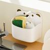 Weiß Brauner Schreibtisch-Organizer Cartoon-Bär Stifthalter Wandmontierte Aufbewahrungsbox Küche Badezimmer