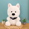 Adorable Scarf White Dog Plush Toy Soft Stuffed Animal For Gifts And Events