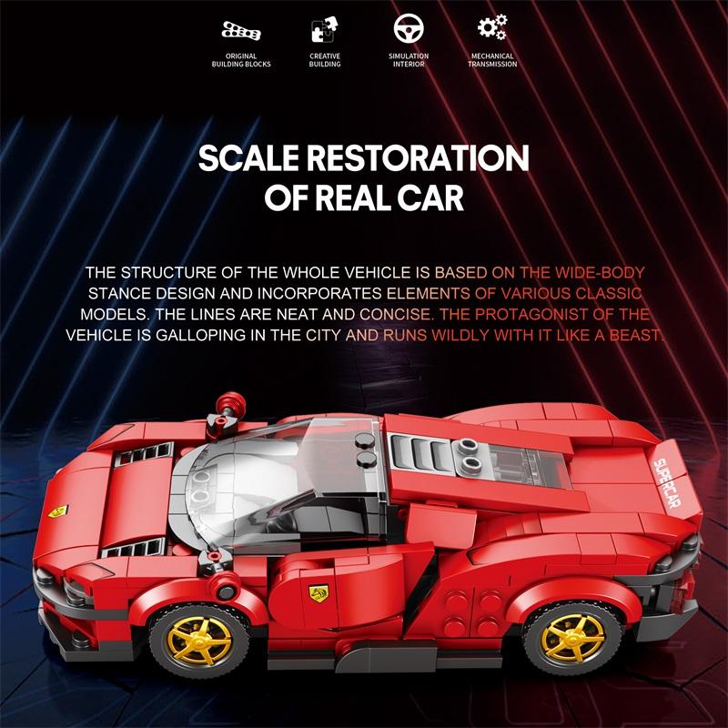 Non-Toxic Super Sport Car Building Blocks City Speed Vehicle Car Model Desktop Ornaments Diy Assembly Brick Toys Holiday Gift For Children