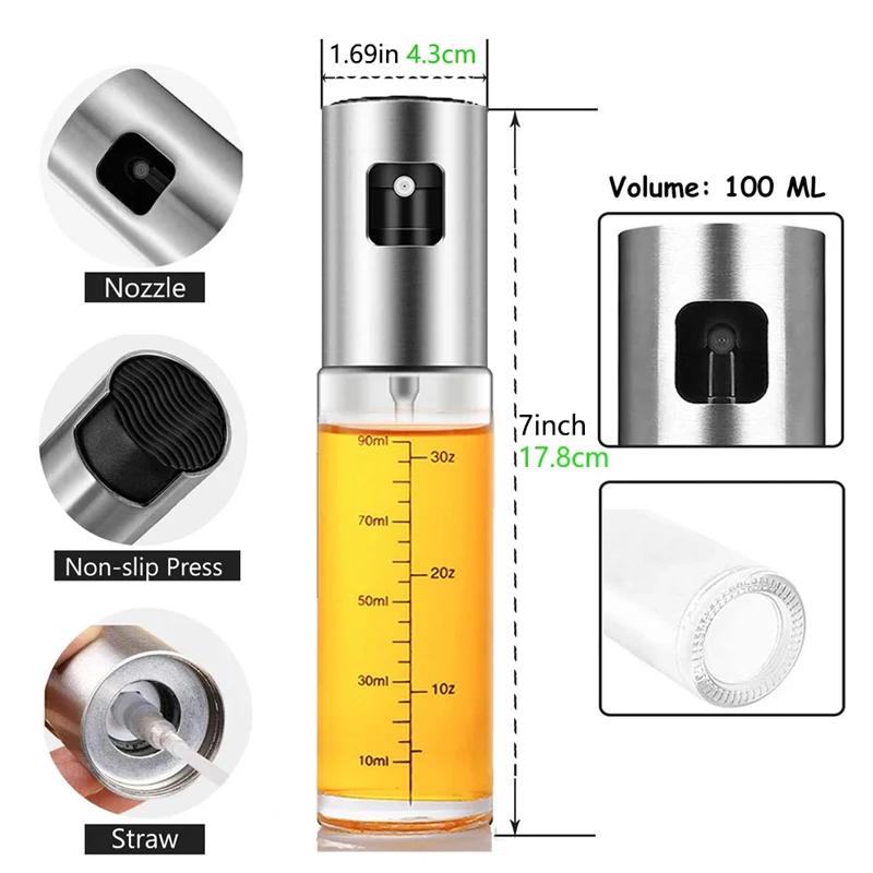 BUYYES 100ml Oil Spray Bottle Kitchen BBQ Olive Oil Dispenser Camping Baking Empty Vinegar Sauce Sprayer Container Kitchen Tool