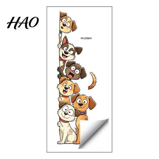 Bathroom Glass Window Stickers Cute Cartoon Cats/Dogs Wall Stickers, Waterproof PVC Decals, Peel And Stick Decorative Murals for Nursery Bedroom
