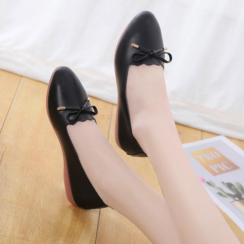 Spring and summer new casual retro literary and artistic style low-top round head mother middle-aged soft-soled single shoes