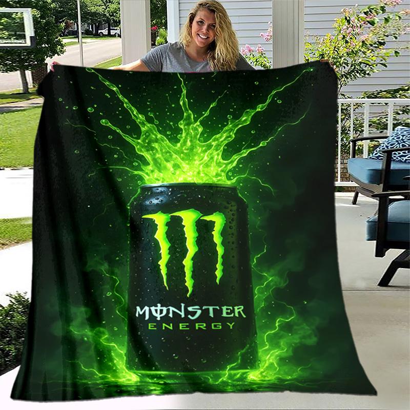 1pc Blanket - Monster Energy LOGO Print Design, Lightweight Blanket for Sofa, Bed- Soft &Warm, Gift for All Seasons
