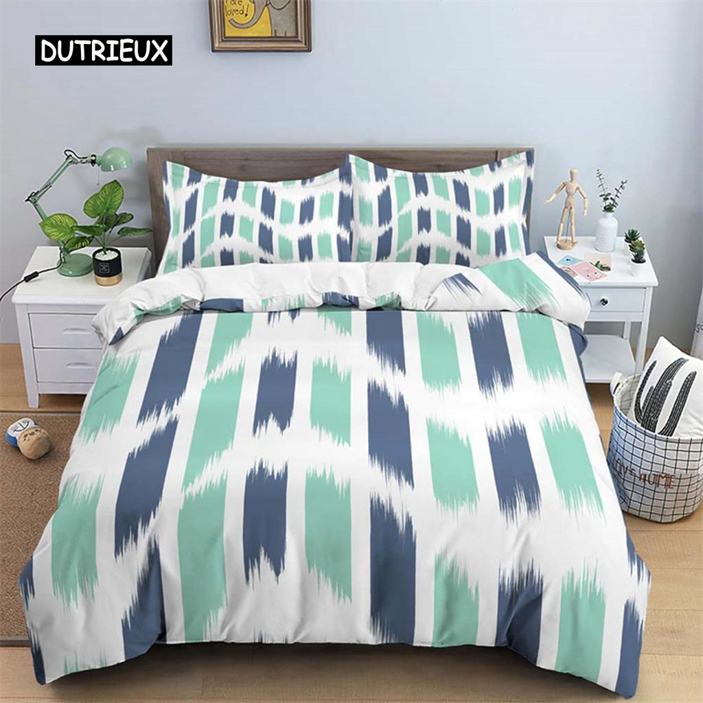 Waves Geometric Duvet Cover Abstract Bedding Set Twin King For Kids Adult Room Decor Microfiber Quilt Cover with 1/2 Pillowcases