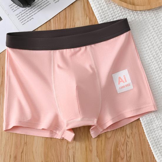 Men Boxer Underwear Elastic Mid-Waist Design Breathable Shorts Briefs Patchwork Color U-Convex Smooth Wiring