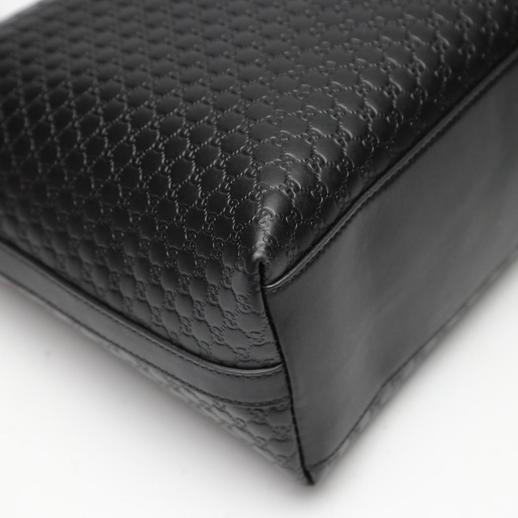 Gucci Guccisima Micro Shoulder Bag Leather Black Women 449732 Used