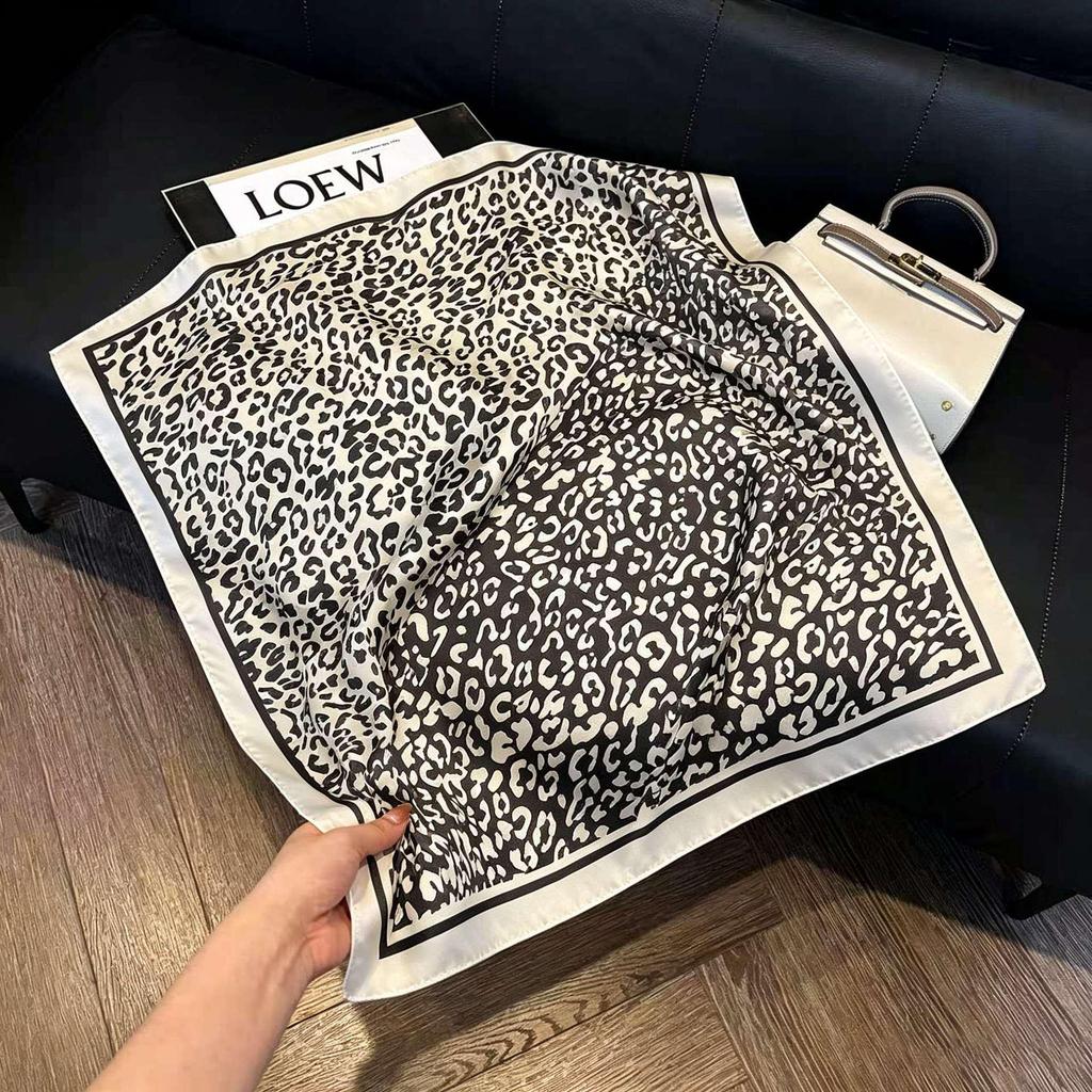Elegant Silk-Style Square Scarf: Fashionable, Professional Decorative Shawl for Women