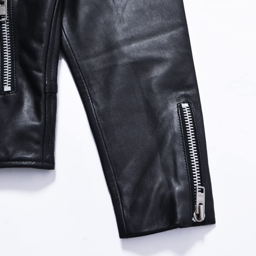 ALTER VENOMV Manoson JACKET Double Rider Jacket in Genuine Lamb Punk and Size S Men's Rider's Leather, Rock, Streetwear, V-Kei Style, (Black)