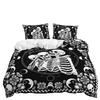 Three-Piece 3D Quilt Cover Rose Skull Dark Wind Kit Bedding