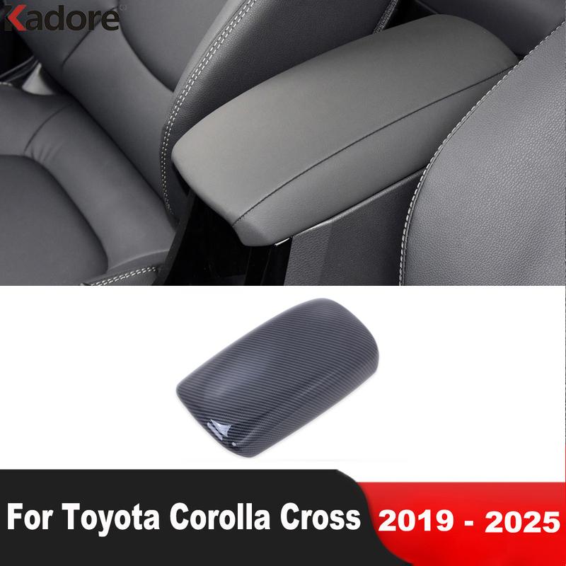 For Toyota Corolla Cross -   2024 2025 Carbon Fiber Car Center Armrest Box Panel Cover Trim Interior Accessories
