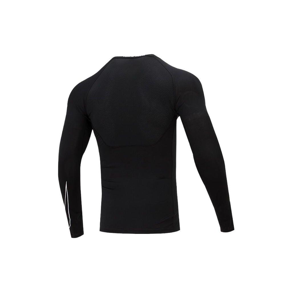 Nike Pro Dri-Fit Jednolity Nadruk Sportowy Casualowy Okrągły Dekolt Oddychający Slim Fit Długi Rękaw Raglanowa Koszulka Męska Top Czarny DD1991-010
