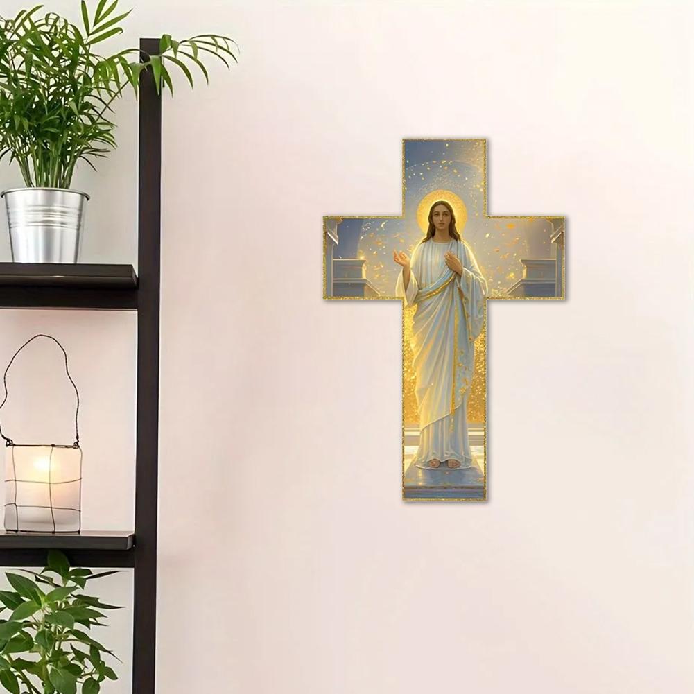 Antiker Holzkreuz Wandkreuz Heimdeko Für Flurwände 30x20cm Flach 2D Holzkreuz Jesus Christlicher Gläubiger Familien Dekora Q0U9