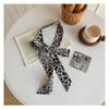 Leopard print long silk scarf retro neck protector scarf small wrist millennial fashion streamer belt belt tied hair band