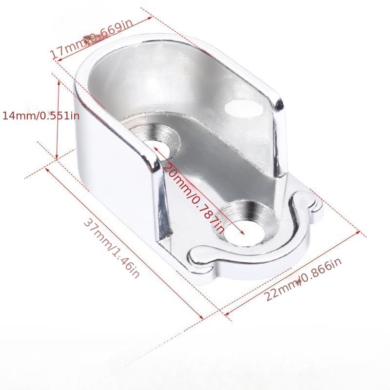 Heavy-Duty Metal U-Shaped Rod Brackets - End Support Brackets for Wardrobes Easy To Install, Furniture and Closet Rail Hardware