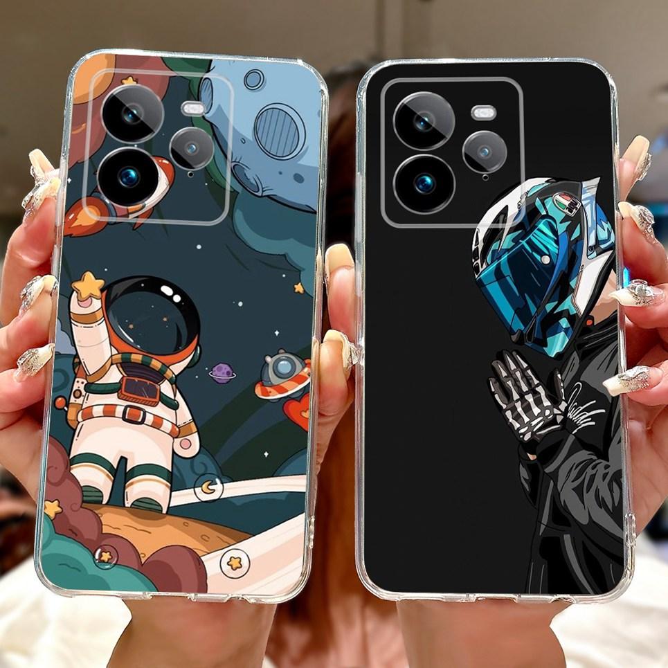 For Realme GT 7 Pro GT7 Pro RMX5010 RMX5011 Back Cover Cool Cartoon Dragon Astronaut Animals Phone Case Soft Silicone Clear Etui