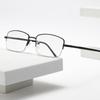 Photochromism Simple Metal Half Frame Square Glasses Women Men Fashion Eyewear Business Female Male Blue Light Blocking Glasses