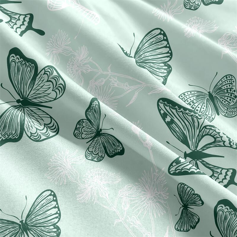 Kuup Printed Butterfly Duvet Cover Colored Bedding Set QUEEN Size Quilt Cover High Quality Skin Friendly Fabric Bedding Cover