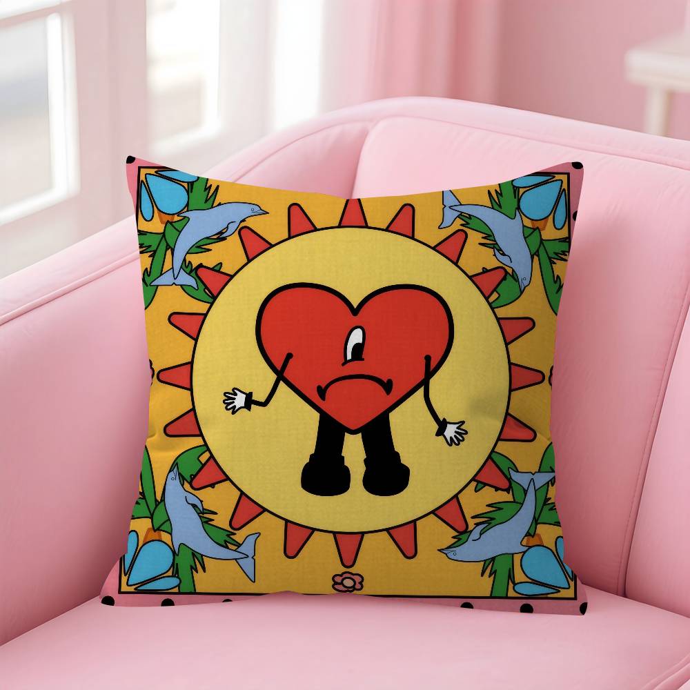 Singer bBad album Bunny  Personalized Pillow Cover Kids Bedroom Wild Party Decor Pillowcase kid Birthday shower Gift