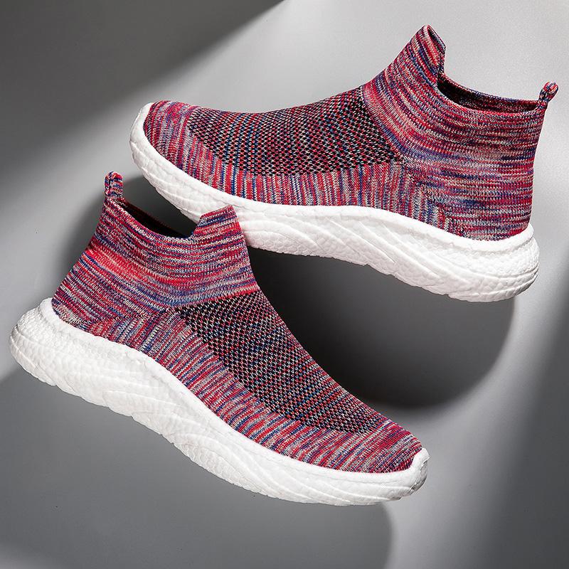 Fashion Spring Casual Men's Sneakers Thick Soled Lightweight Lazy Socks Tenis Masculino Shoes Breathable Couple Plus Size Casual Shoes
