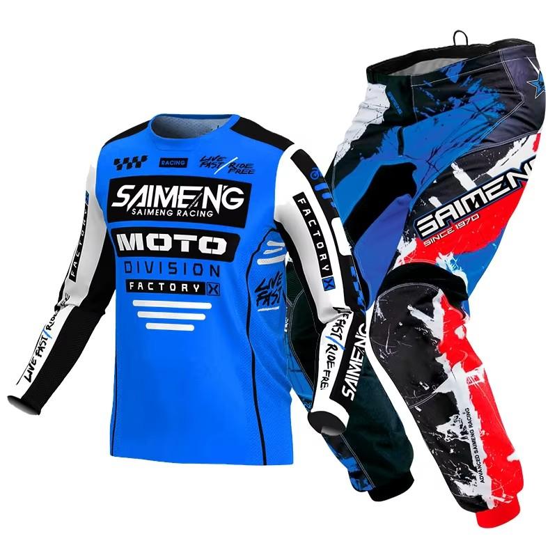 Set Motocross Bambino Maglia e Pantaloni Moto Abbigliamento Bambini Ragazzo Grande Ragazza Set Attrezzatura MX Giovanile Tuta da Corsa