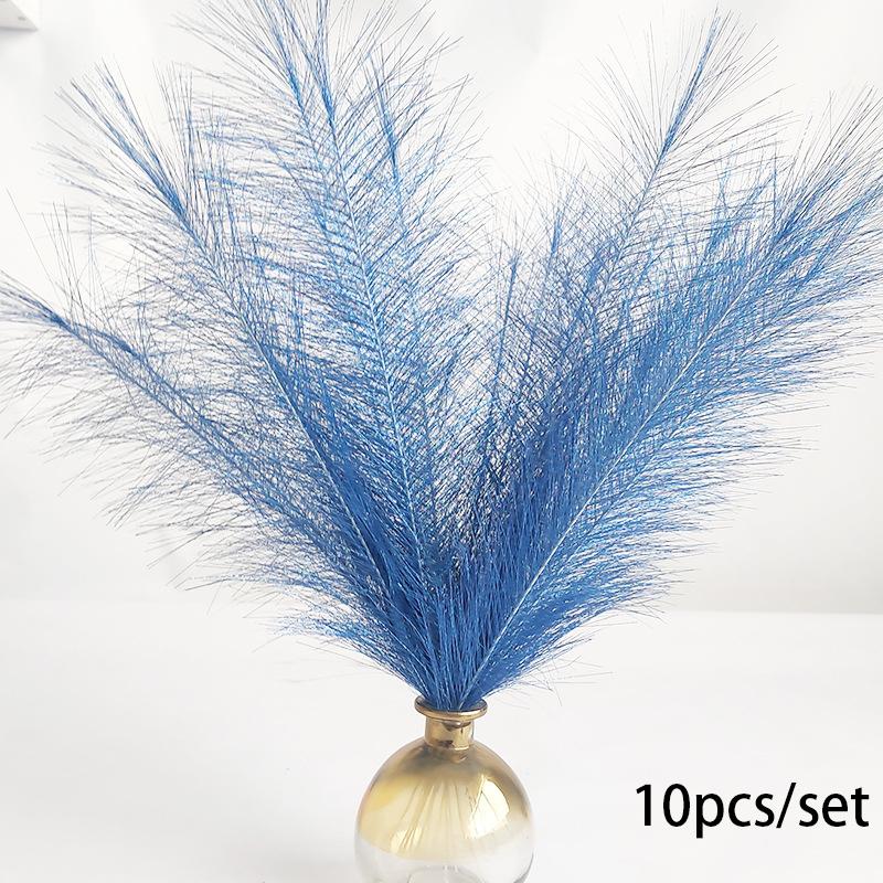 10 st 35 cm fluffigt pampasgräs konstgjorda blommor falsk växt simulerad vass bukett boho bröllopsfest heminredning