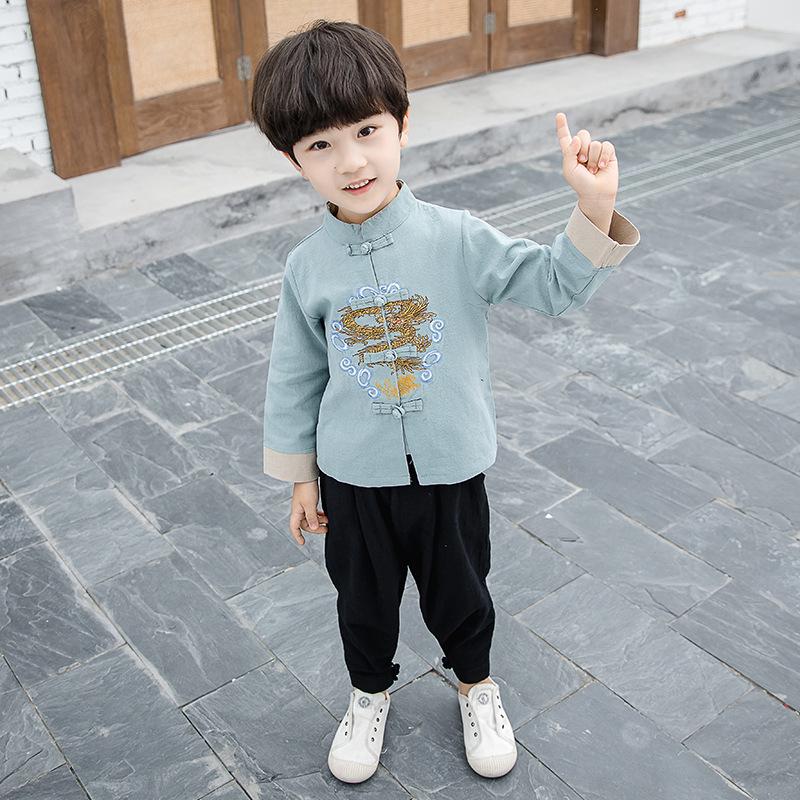 

New Chinese Boys Hanfu Retro Children s Tang Suit - Popular Girls Performance Costume 120cm