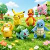 6pcs/set Pok  Mon Figures Pikachu Toys Model Charmander Psyduck Squirtle Jigglypuff Bulbasaur Kawaii Collect Dolls Kids Gift