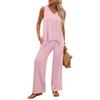 Women Sleeveless Tank Top and Wide Leg Pants Two Piece Set Casual Lounge Wear Travel Vacation Outfit Soft Fabric Relaxed Fit
