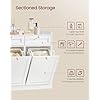 VASAGLE Bathroom Cabinet with Laundry Baskets, Bathroom Storage Unit with 2 Drawer and 2 Laundry Hampers, Removable Laundry Baskets with Handles