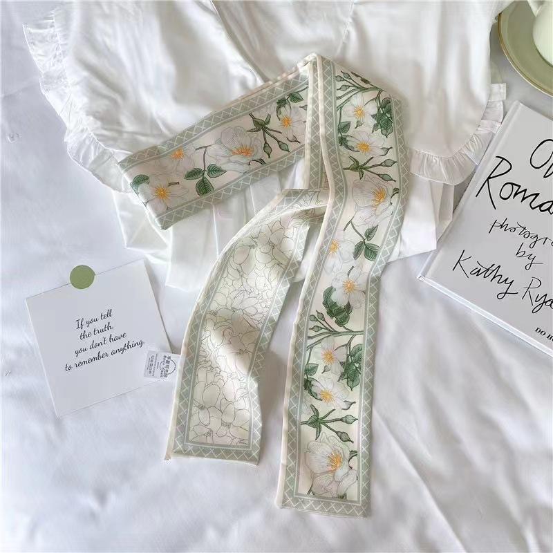 Multifunctional Flower Printed Hair Band Headwear Scarves 6.5cm*90cm
