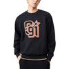 Anta Solid Color Logo Print Fleece-Lined Pullover Sweatshirt Unisex Tops Black 152248725-4