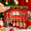 6 Paar Kerst Combinatie Oorbellen Set voor Vrouwen Glanzende Zirconia Kerstboom Sneeuwvlok Eland Kerstman Oorbel Feest Sieraden Cadeau