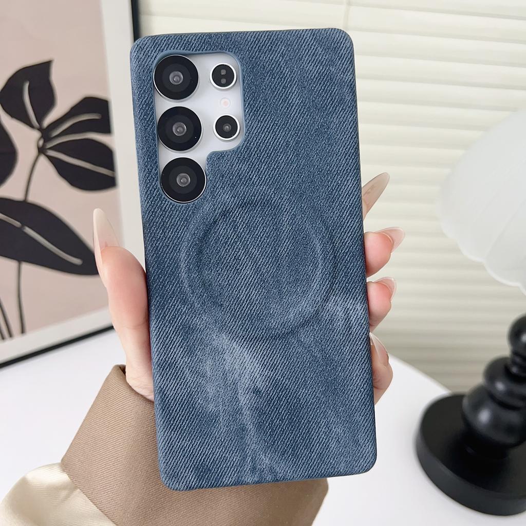 For Denim Jeans Hard PC Phone Case For Samsung Galaxy S26 S2 S24 S23 Ultra Magnetic Shockproof Frameless Cooling Cover