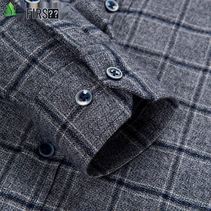Shanshan Men's Winter Plaid Fleece-Lined Wool Shirt