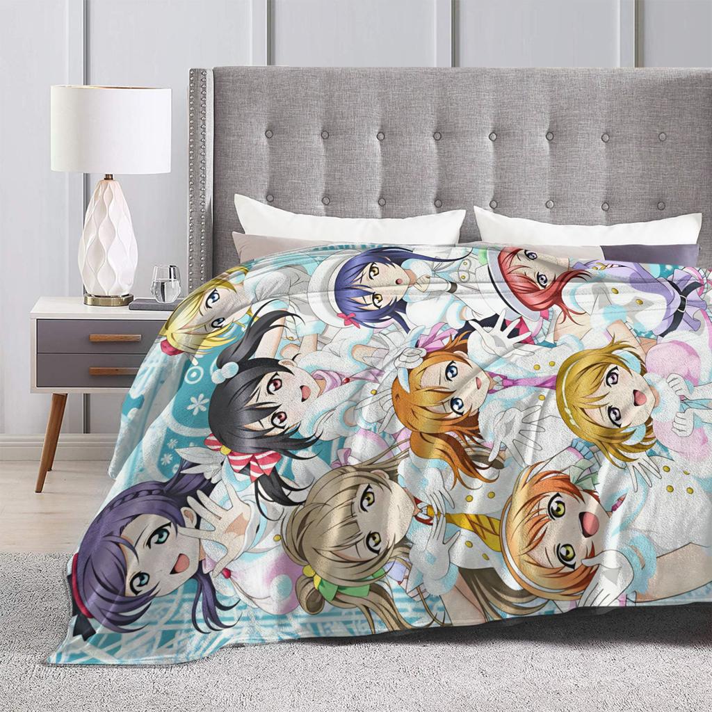 Love Live! Blanket Super Soft Comfortable Plush Throw Blanket For Living Room Camping Flannel Bedspread Bed Cover