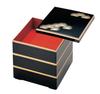 Wakaizumi Jubako Black with Red Wakamatsu 3 Lacquerware, 6.5-inch Box, Kakuraju, Interior, Pattern, Tiers, H-158-15A